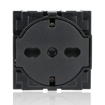 BTICINO KG4140A16F_BOX - 10 pezzi - Presa `Flat` Standard Tedesco E Bipasso 10/16A 250 V Ac  - Nero - Now