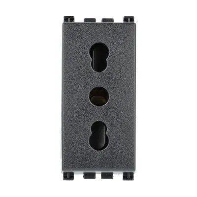 VIMAR 19203_BOX - 10 pezzi - Presa bipasso 2P+T 16A P17/11 grigio (Arke)