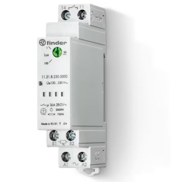 FINDER 113182300000POS - Interruttore Crepuscolare Modulare DIN 1NO 16A 230V AC