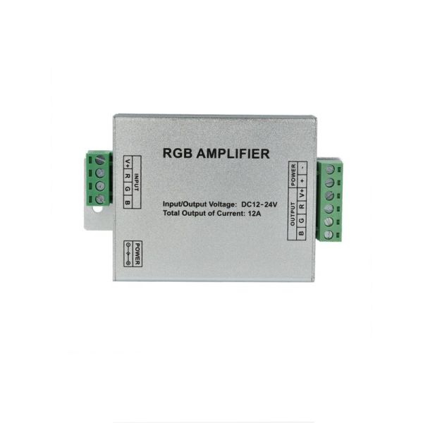 Amplificatore per strisce LED RGB, 12/24Vdc, 12A