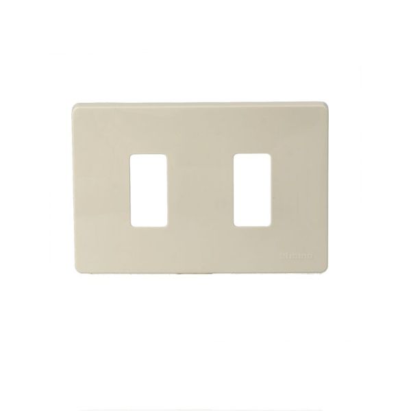 BTICINO 503/2/R - Placca 2 Posti Per Scatola Rettangolare In Resina Con Aggancio Graduale Per Supporto 503R - Magic