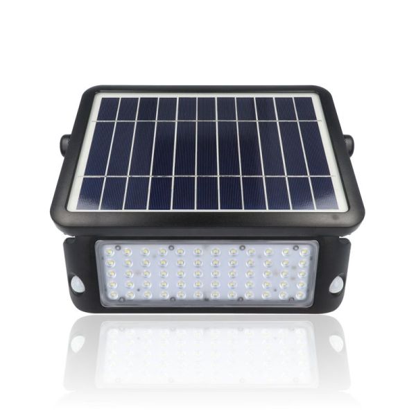 Proiettore LED solare con rilevatore di presenza, 10W, Luce Naturale, Nero