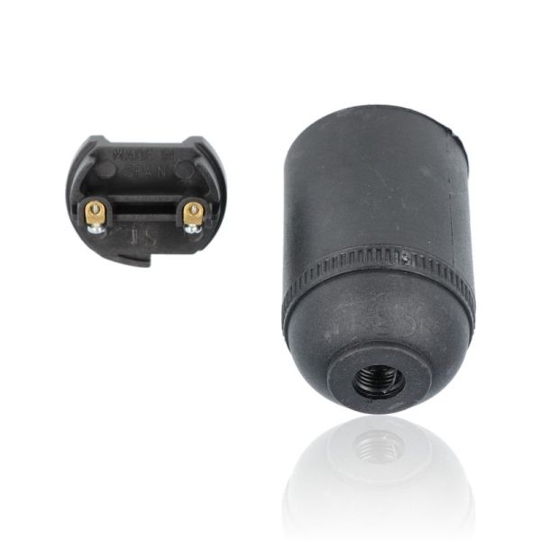 Portalampada nero per lampadine E27