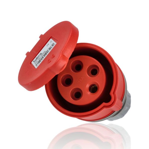 Presa industriale con coperchio, IP44, 3P+N+T, 16 A, 400V