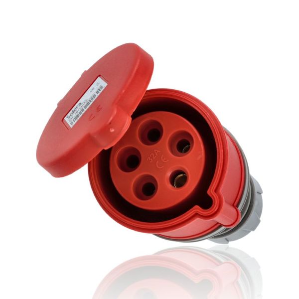 Presa industriale con coperchio, IP44, 3P+N+T, 32 A, 400V