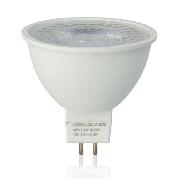 Lampadina Spot LED, MR16, 5W, 12Vdc, Luce Calda, Dimmerabile