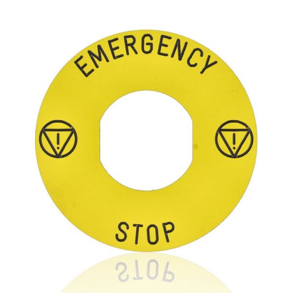 SCHNEIDER ZBY9330 - Etichetta gialla per arresto di mergenza, con logo