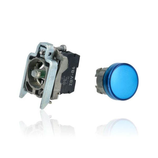 SCHNEIDER XB4BVB6 - Lampada spia O22 - IP65 - blu - LED integrato - 24V