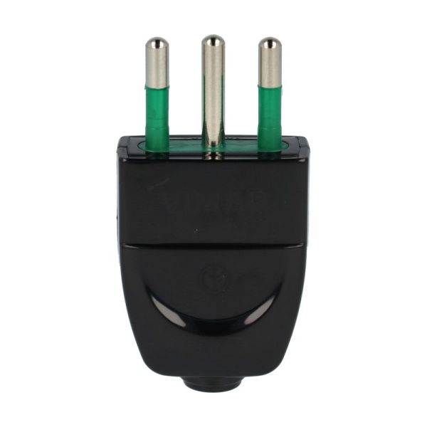 VIMAR 00201 - Spina 2P+T 10A S11  con cavo assiale, nera