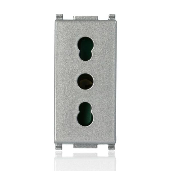 VIMAR 14203.SL - Presa bipasso 2P+T 16A P17/11 Silver (Plana)